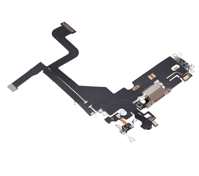 Charging Port Flex Cable Compatible For iPhone 13 Pro (Aftermarket Plus) (Gold)