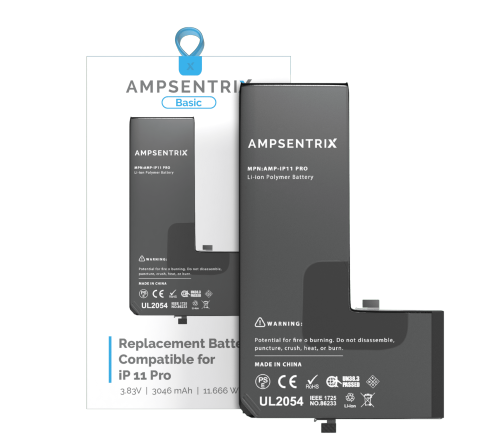 Replacement Battery Compatible For iPhone 11 Pro (AmpSentrix Basic)