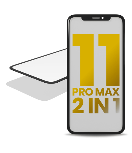 2 in 1 With Frame Included (Front Glass + OCA Pre-Installed) Compatible For iPhone 11 Pro Max (OCA Master)