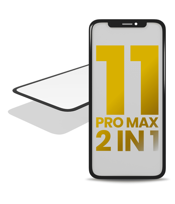2 in 1 With Frame Included (Front Glass + OCA Pre-Installed) Compatible For iPhone 11 Pro Max (OCA Master)