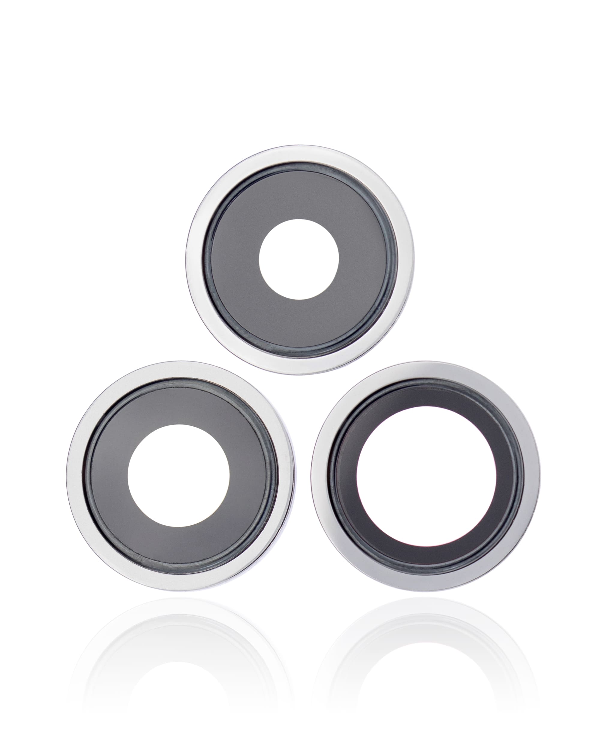 Back Camera Lens With Bracket & Bezel Compatible For iPhone 13 Pro / 13 Pro Max (Silver) (Real Sapphire / Premium)