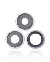 Back Camera Lens With Bracket & Bezel Compatible For iPhone 13 Pro / 13 Pro Max (Silver) (Real Sapphire / Premium)