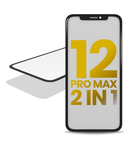 2 in 1 With Frame Included (Front Glass + OCA Pre-Installed) Compatible For iPhone 12 Pro Max (OCA Master)