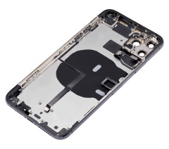 Back Housing W/ Small Components Pre-Installed Compatible For iPhone 11 Pro Max (No Logo) (Aftermarket Plus) (Space Gray)