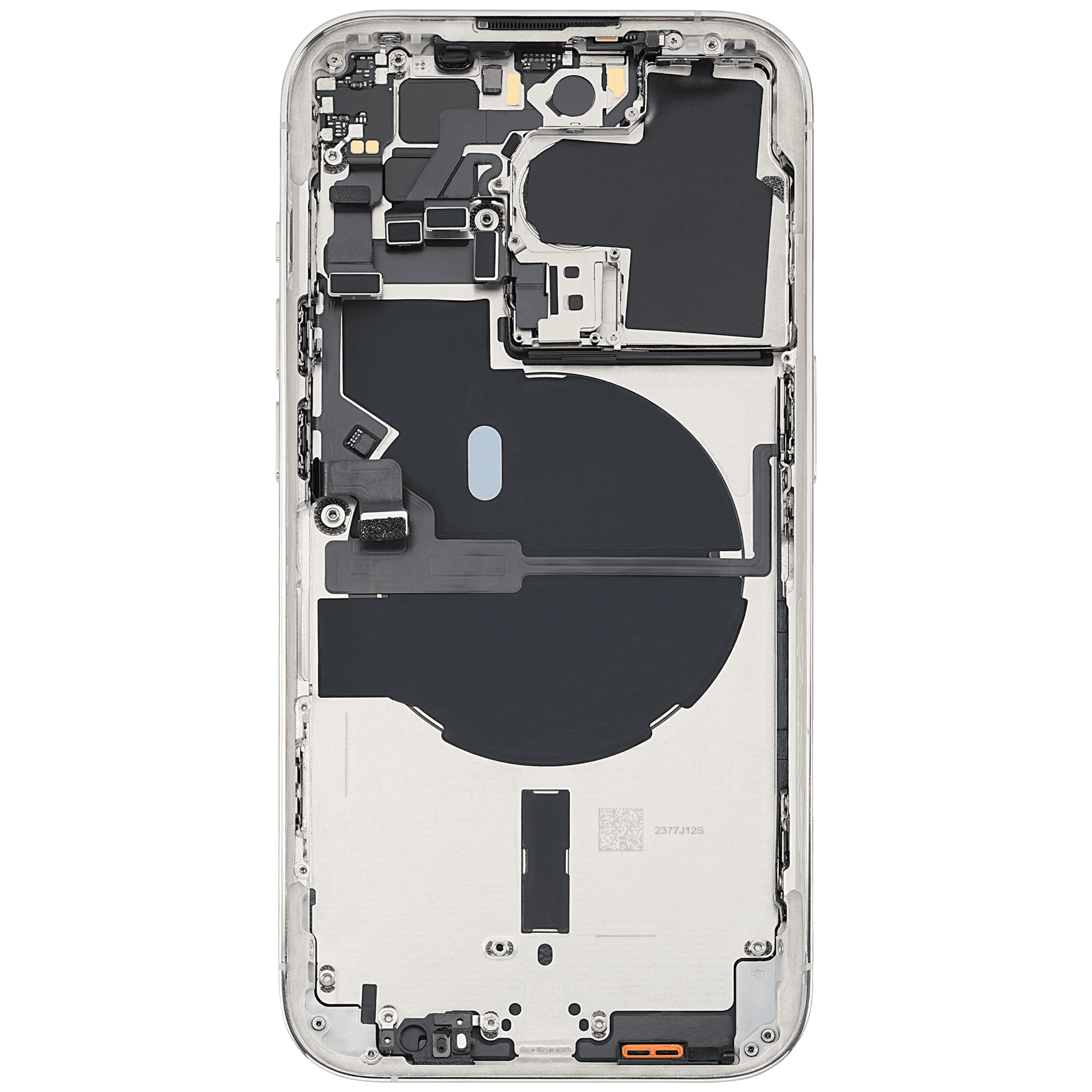 Back Housing W/ Small Pre-Installed Compatible For iPhone 14 Pro (International Version) (Used OEM Pull: Grade A) (Silver)