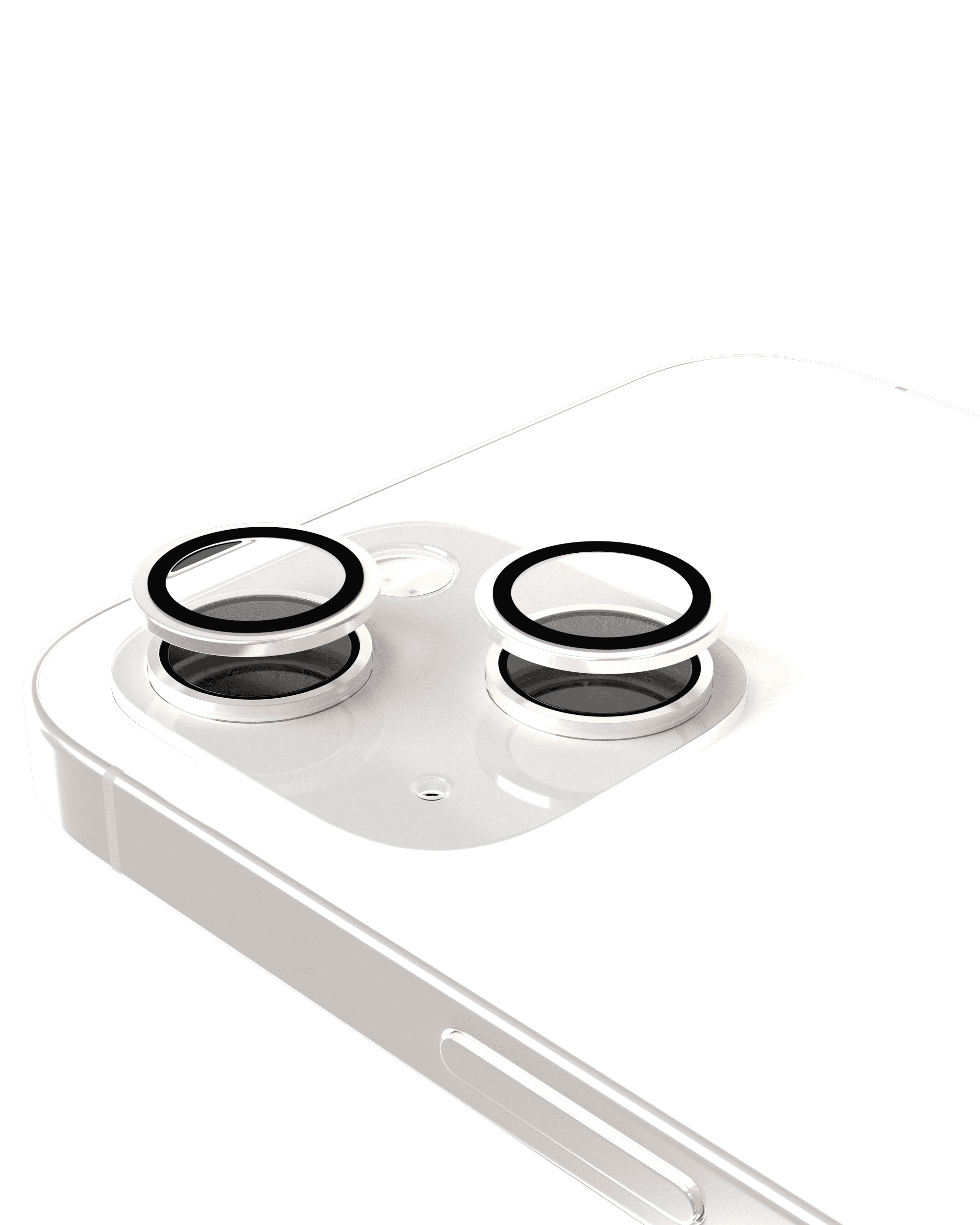 Casper Camera Lens Protector Compatible For iPhone 14 / 14 Plus (Silver) (Clear)