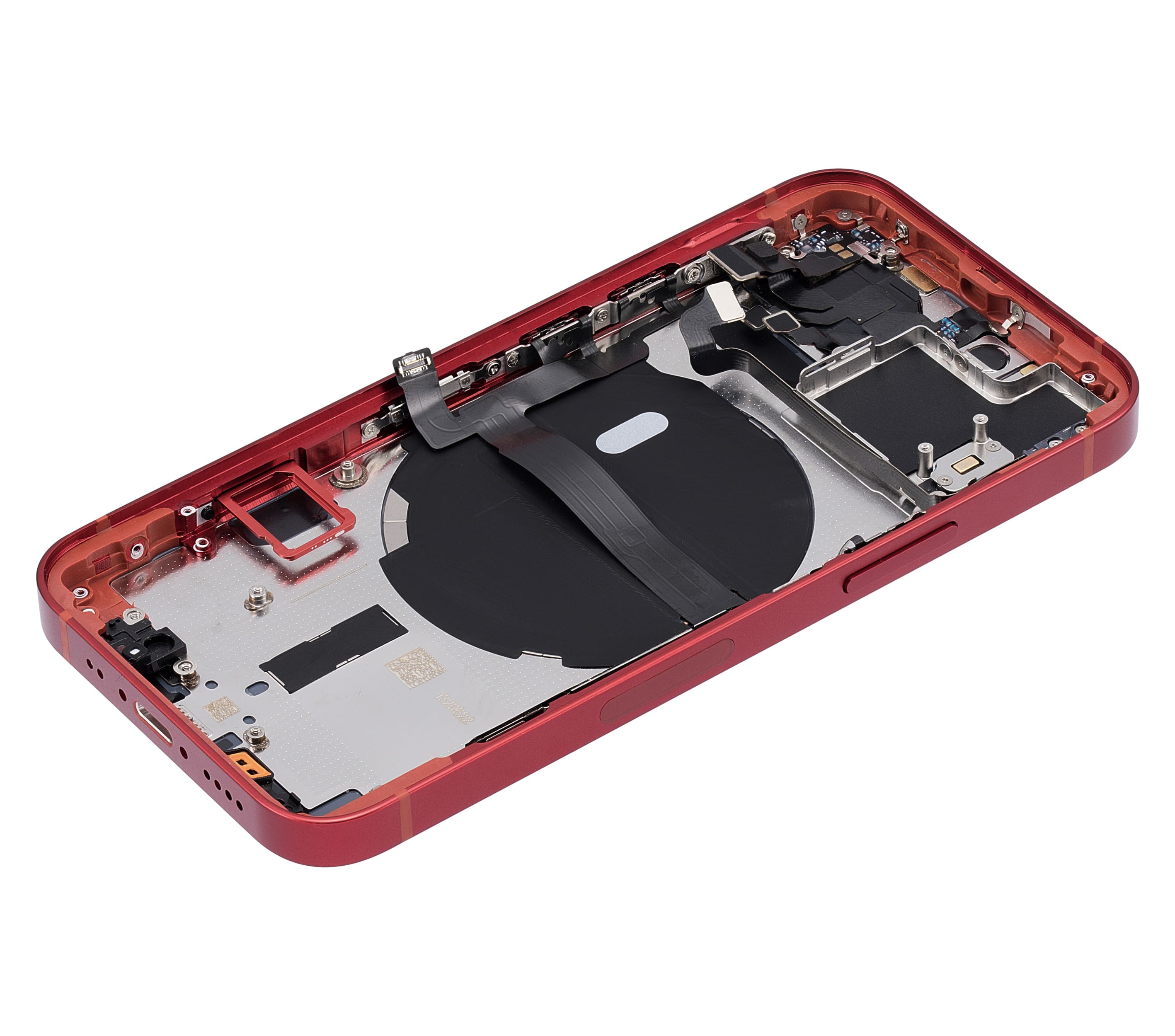Back Housing W/ Small Components Pre-Installed Compatible For iPhone 13 Mini (US Version) (No Logo) (Aftermarket Plus) (Red)