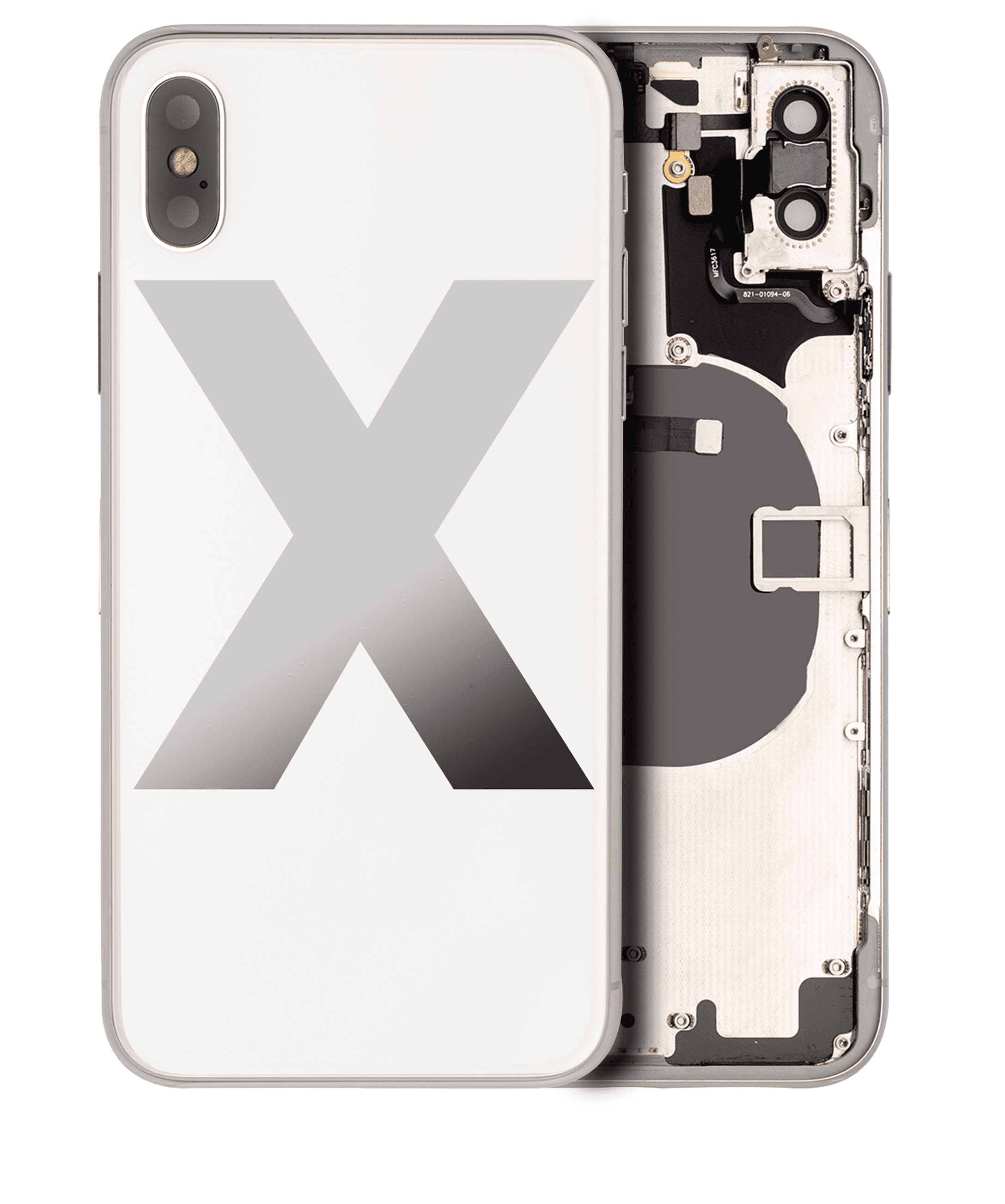 Back Housing W/ Small Components Pre-Installed Compatible For iPhone X (Used OEM Pull: Grade A) (Silver)