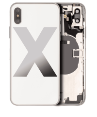 Back Housing W/ Small Components Pre-Installed Compatible For iPhone X (Used OEM Pull: Grade A) (Silver)