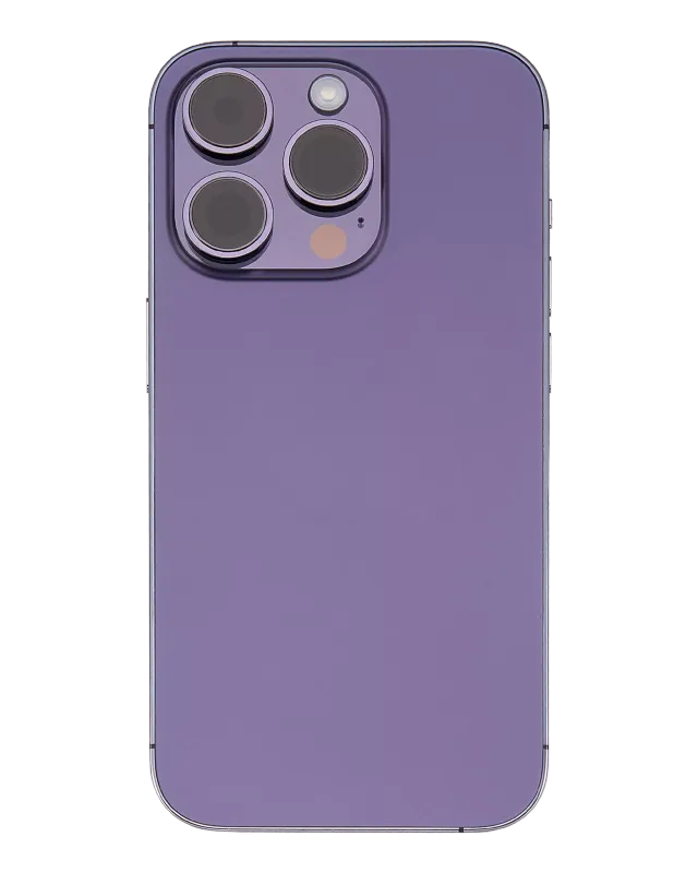 Back Housing W/ Small Pre-Installed Compatible For iPhone 14 Pro (U.S Version) (Used OEM Pull: Grade B) (Deep Purple)