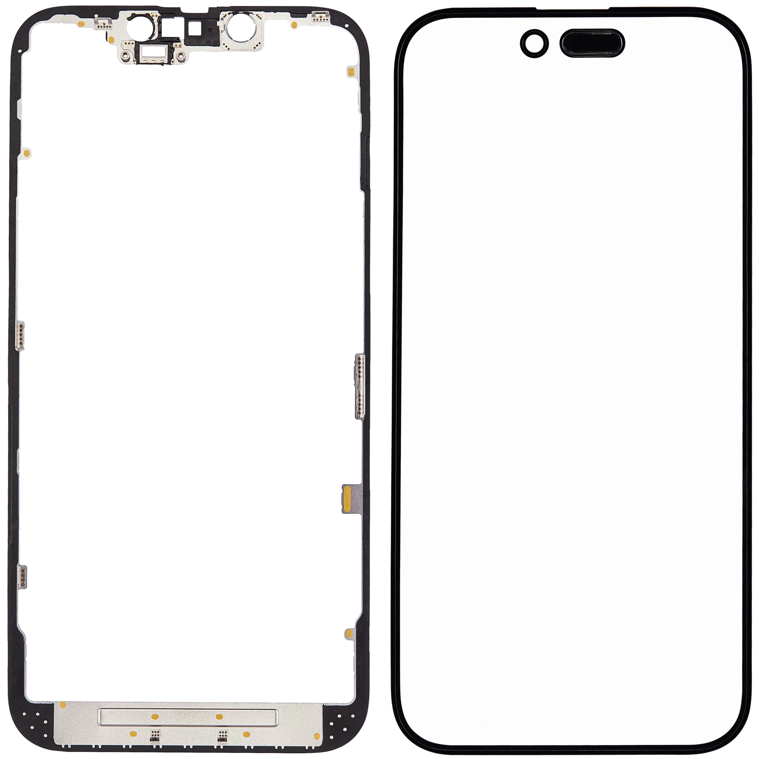 2 in 1 With Frame Included (Front Glass + OCA Pre-Installed) Compatible For iPhone 14 Pro (OCA Master)