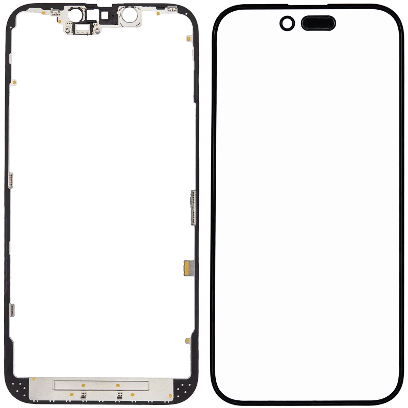 2 in 1 With Frame Included (Front Glass + OCA Pre-Installed) Compatible For iPhone 14 Pro (OCA Master)