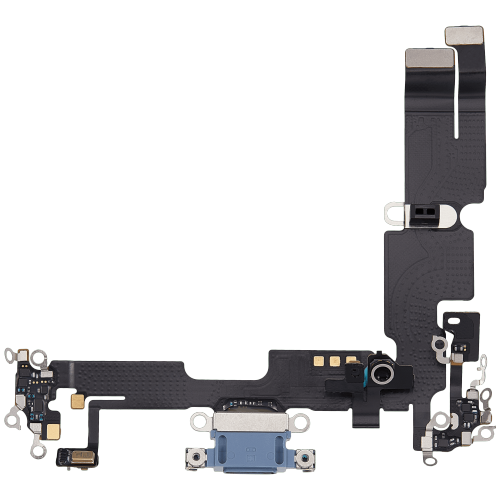 Charging Port Flex Cable Compatible For iPhone 14 Plus (Used OEM Pull) (Blue)