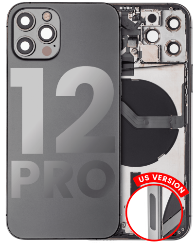 Back Housing W/ Small Components Pre-Installed Compatible For iPhone 12 Pro (International Version) (Used OEM Pull: Grade C) (Graphite)