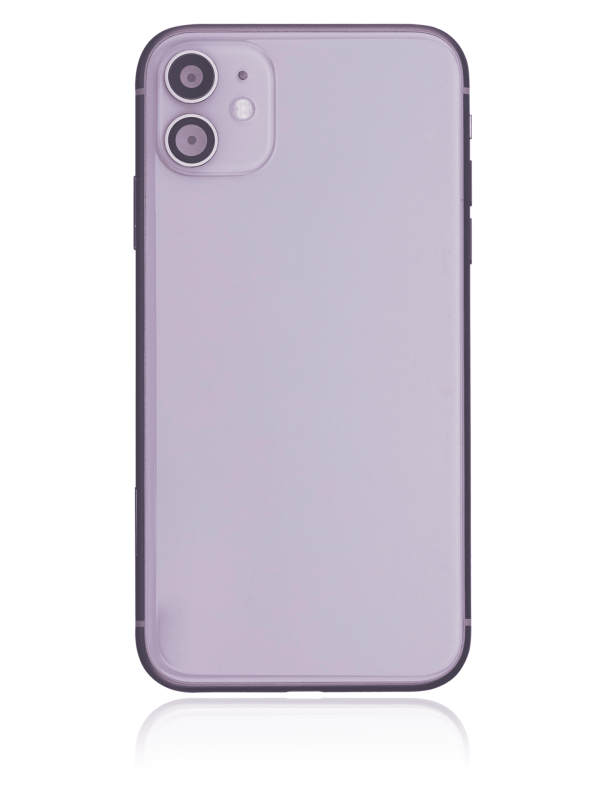 Back Housing W/ Small Components Pre-Installed Compatible For iPhone 11 (Used OEM Pull: Grade C) (Purple)