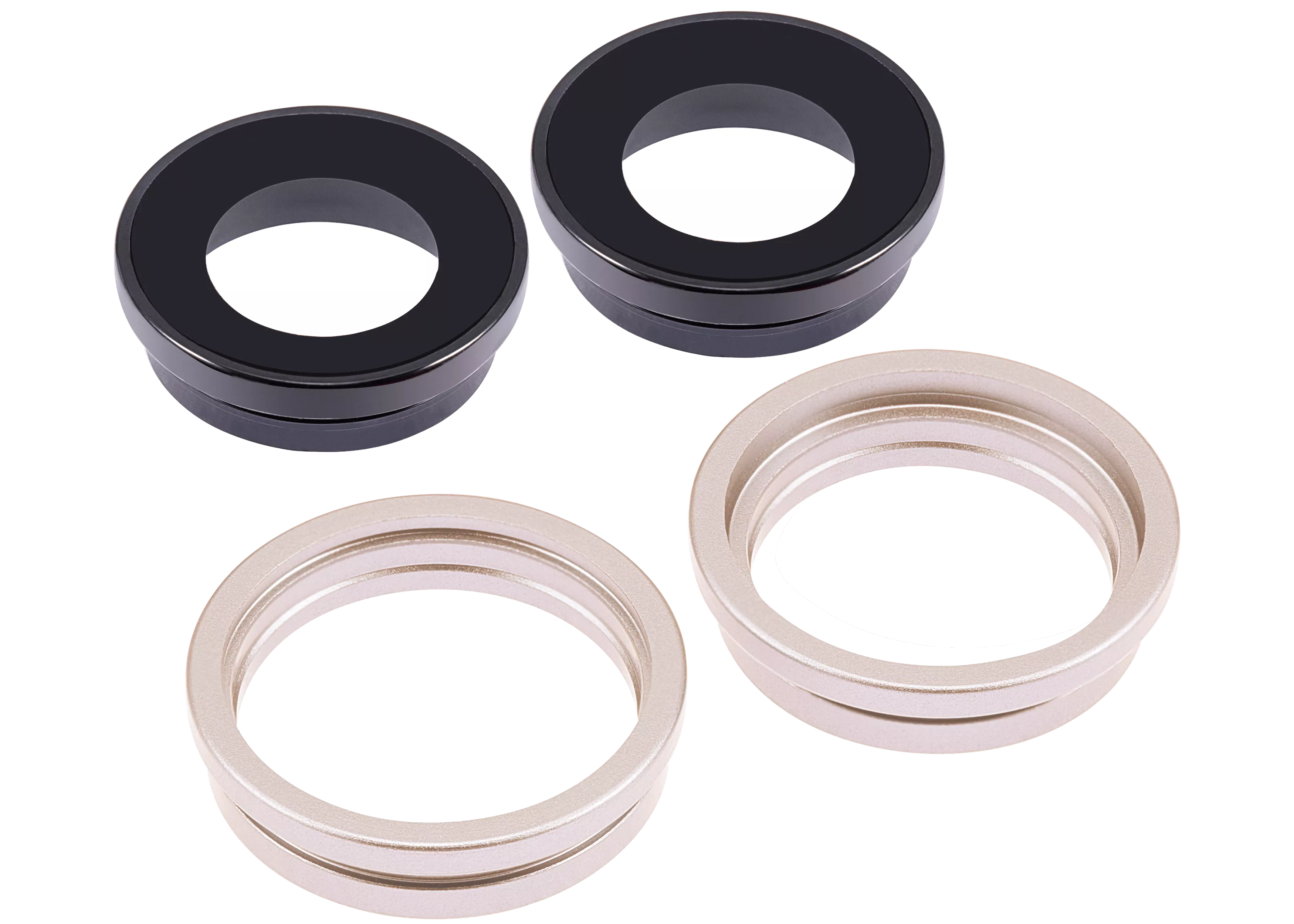 Back Camera Lens With Bracket & Bezel Compatible For iPhone 14 / 14 Plus (2 Piece Set) (Aftermarket Plus) (Starlight)