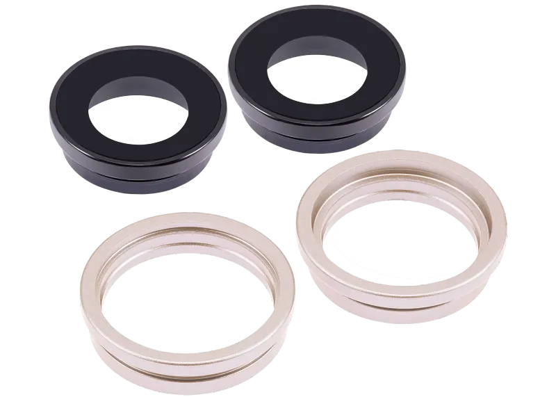 Back Camera Lens With Bracket & Bezel Compatible For iPhone 14 / 14 Plus (2 Piece Set) (Aftermarket Plus) (Starlight)