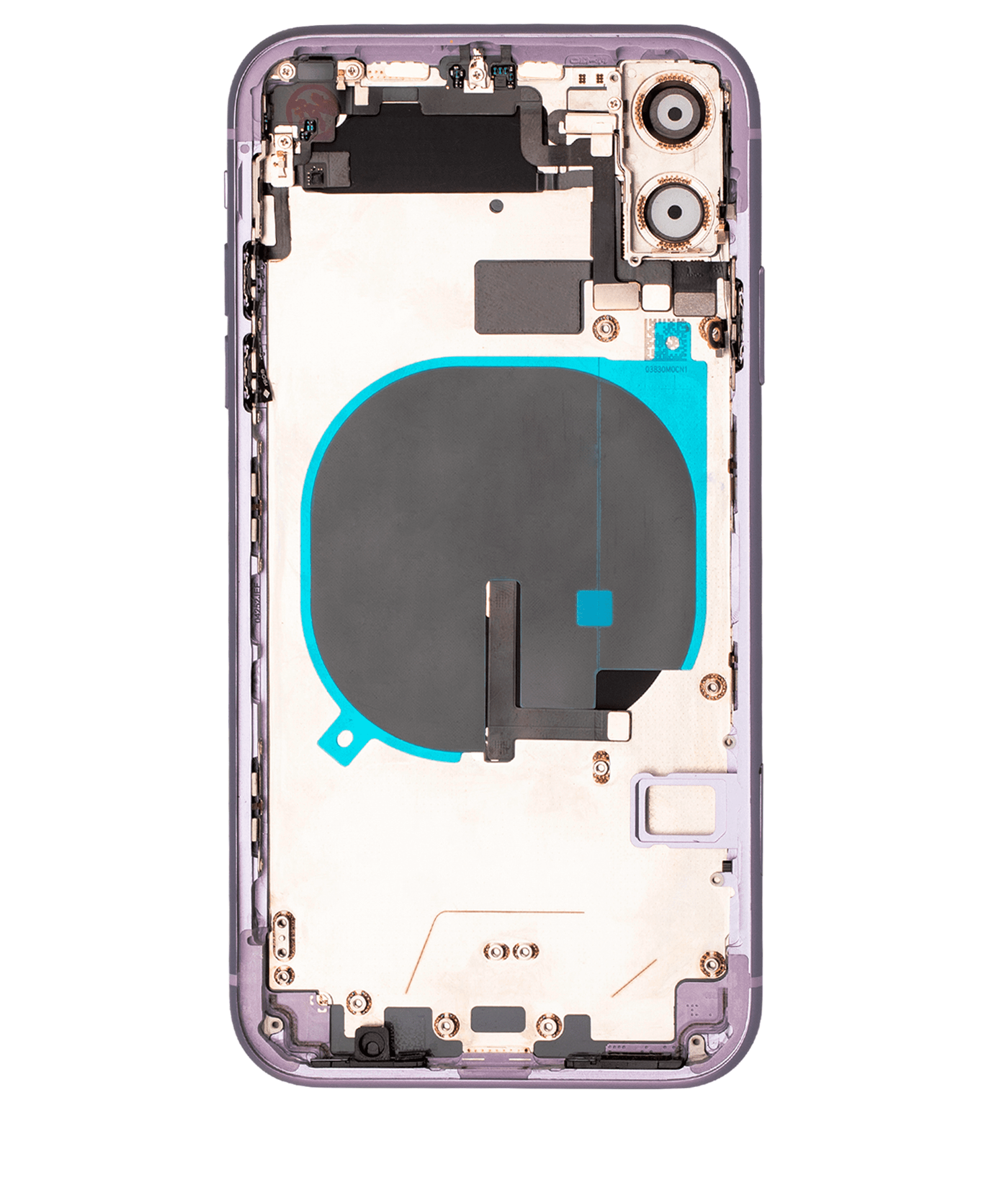 Back Housing W/ Small Components Pre-Installed Compatible For iPhone 11 (Used OEM Pull: Grade C) (Purple)