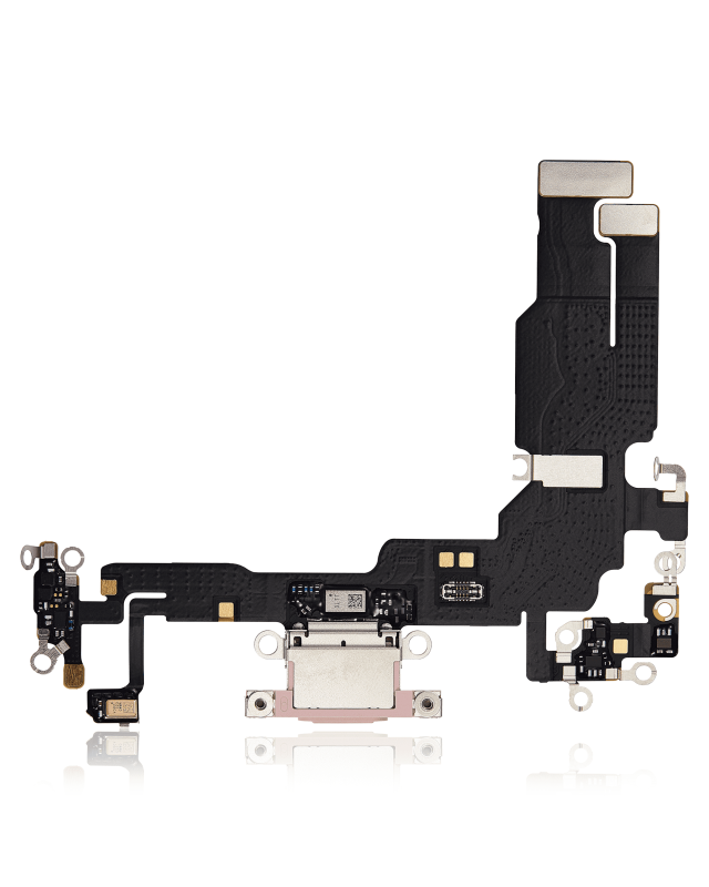 Charging Port Flex Cable Compatible For iPhone 15 (Premium) (Pink)