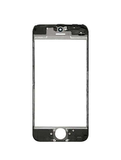 2 in 1 (Front Glass + Frame Pre-Installed) Compatible For iPhone 5C (2 Pack) (Black)
