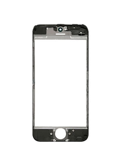 2 in 1 (Front Glass + Frame Pre-Installed) Compatible For iPhone 5C (2 Pack) (Black)