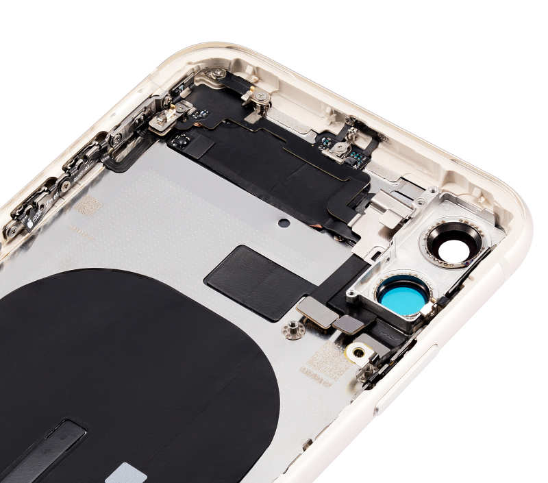 Back Housing W/ Small Components Pre-Installed Compatible For iPhone 11 (No Logo) (Aftermarket Plus) (White)