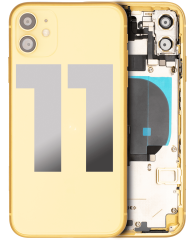 Back Housing W/ Small Components Pre-Installed Compatible For iPhone 11 (Used OEM Pull: Grade B) (Yellow)
