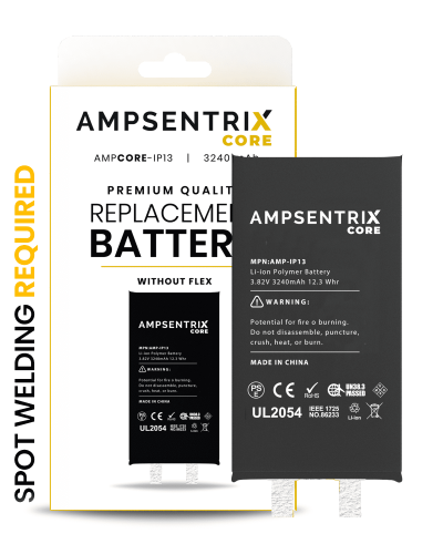 Replacement Battery Core Compatible For iPhone 13 (Spot Welding Required) (AmpSentrix Core)