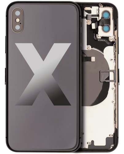 Back Housing W/ Small Components Pre-Installed Compatible For iPhone X (Used OEM Pull: Grade A) (Space Gray)