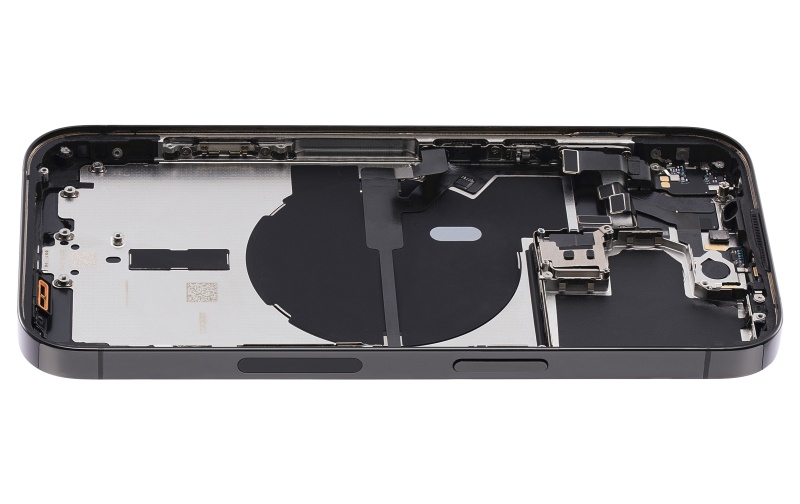 Back Housing W/ Small Pre-Installed Compatible For iPhone 14 Pro (U.S Version) (Used OEM Pull: Grade A) (Space Black)
