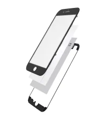 Glass with Frame / OCA / Polarizer Pre-Installed Compatible For iPhone 8 Plus (Black)