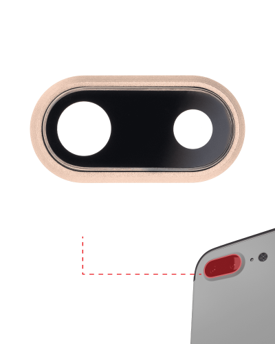 Back Camera Lens With Bracket &amp; Bezel Compatible For iPhone 8 Plus (Gold) (10 Pack) (Real Sapphire l Premium)
