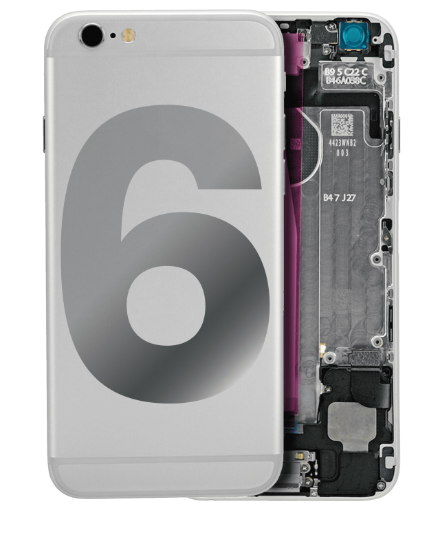 Back Housing W/ Small Components Pre-Installed Compatible For iPhone 6 (Used OEM Pull: Grade A) (Silver)