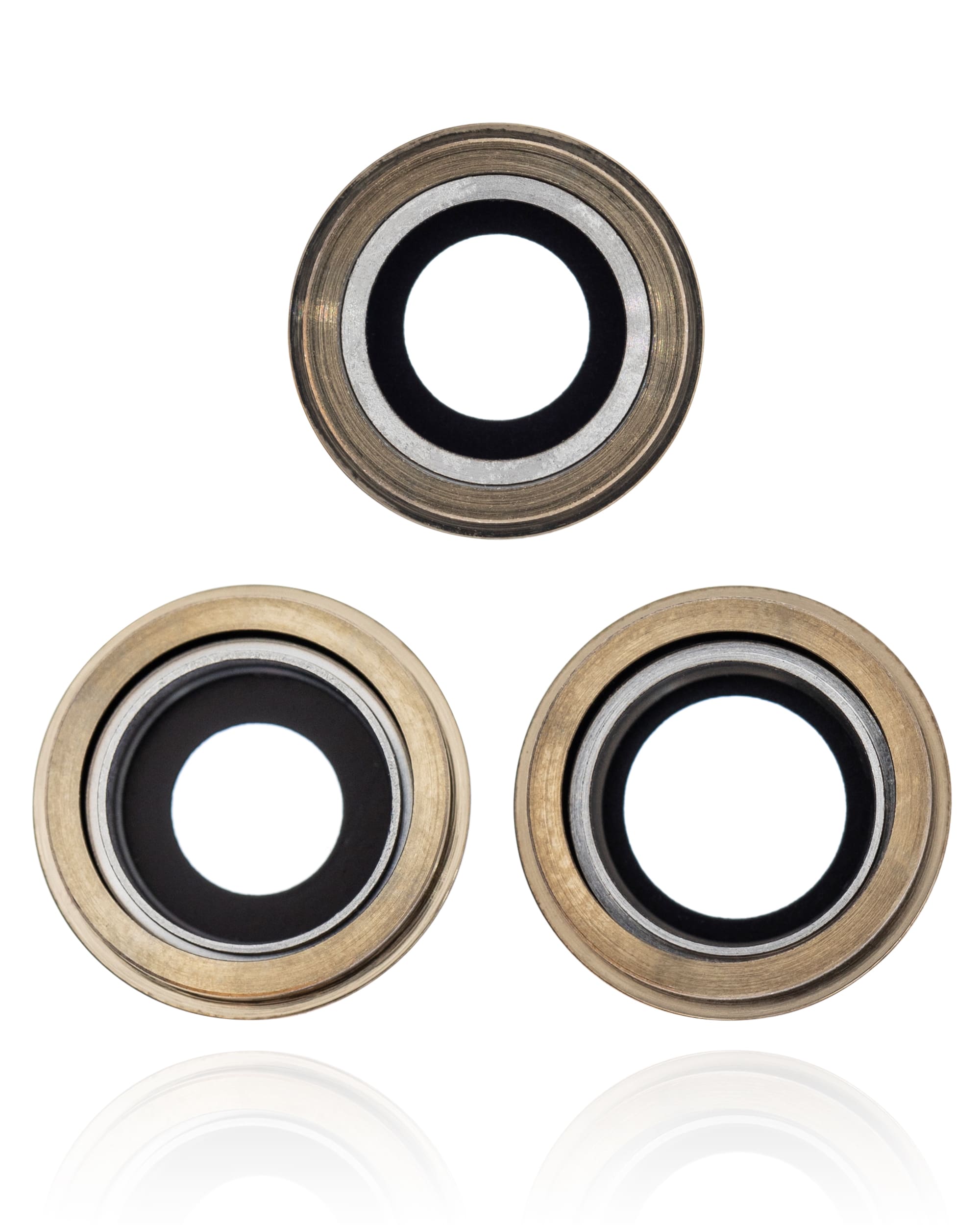 Back Camera Lens With Bracket & Bezel Compatible For iPhone 12 Pro Max (Aftermarket Plus) (Gold)