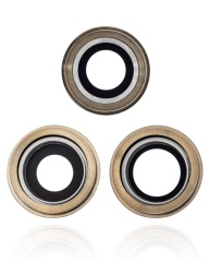 Back Camera Lens With Bracket & Bezel Compatible For iPhone 12 Pro Max (Aftermarket Plus) (Gold)