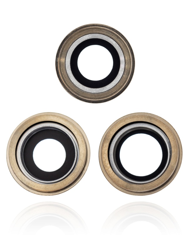 Back Camera Lens With Bracket & Bezel Compatible For iPhone 12 Pro Max (Aftermarket Plus) (Gold)