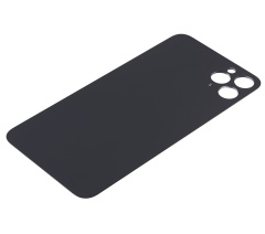 Back Glass With 3M Adhesive Compatible For iPhone 11 Pro Max (No Logo / Large Camera Hole) (Space Gray)