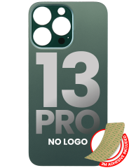 Back Glass With 3M Adhesive Compatible For iPhone 13 Pro (No Logo / Large Camera Hole) (Alpine Green)