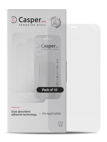 Casper Pro Tempered Glass Compatible For iPhone 12 Pro Max (10 Pack) (Clear)