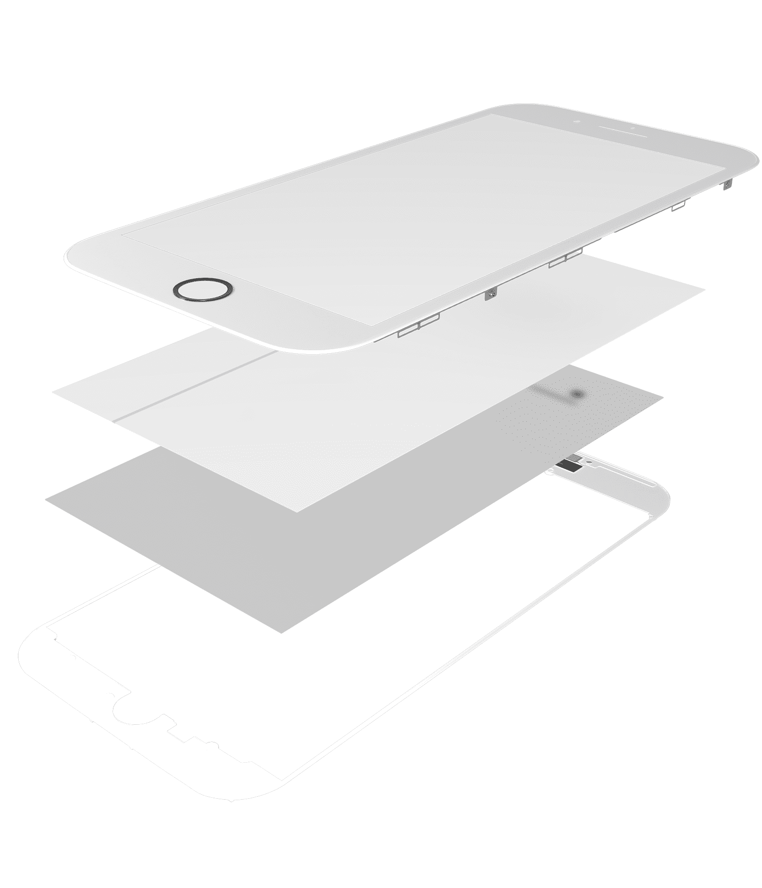 4 in 1 (Front Glass + Polarizer + Frame + OCA Pre-Installed) Compatible For iPhone 8 Plus (2 Pack) (White)
