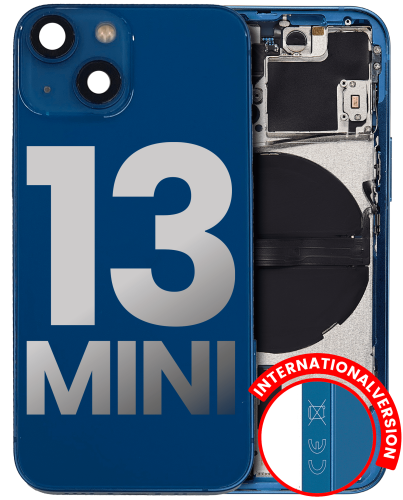 Back Housing W/ Small Components Pre-Installed Compatible For iPhone 13 Mini (International Version) (Used OEM Pull: Grade C) (Blue)