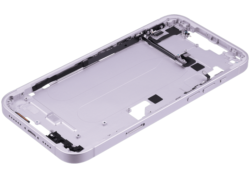 Mid-Frame Housing With Power And Volume Button Compatible For iPhone 14 Plus (International Version) (Used OEM Pull: Grade A) (Purple)