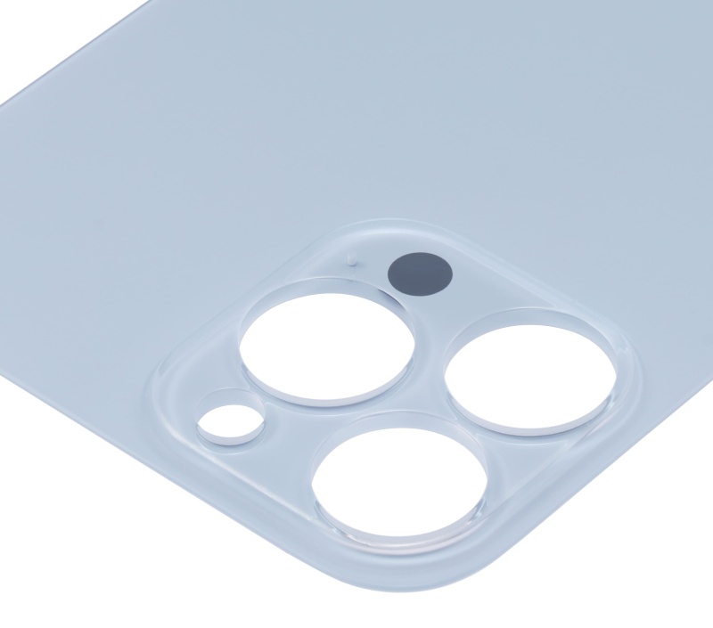 Back Glass With 3M Adhesive Compatible For iPhone 13 Pro Max (No Logo / Large Camera Hole) (Sierra Blue)