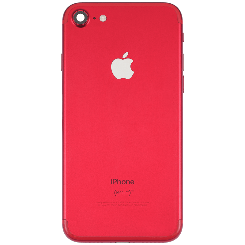 Back Housing W/ Small Components Pre-Installed Compatible For iPhone 7 (Used OEM Pull: Grade A) (Red)