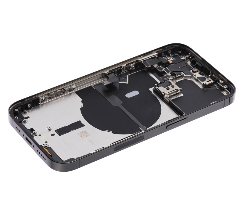 Back Housing W/ Small Pre-Installed Compatible For iPhone 14 Pro (U.S Version) (Used OEM Pull: Grade A) (Space Black)