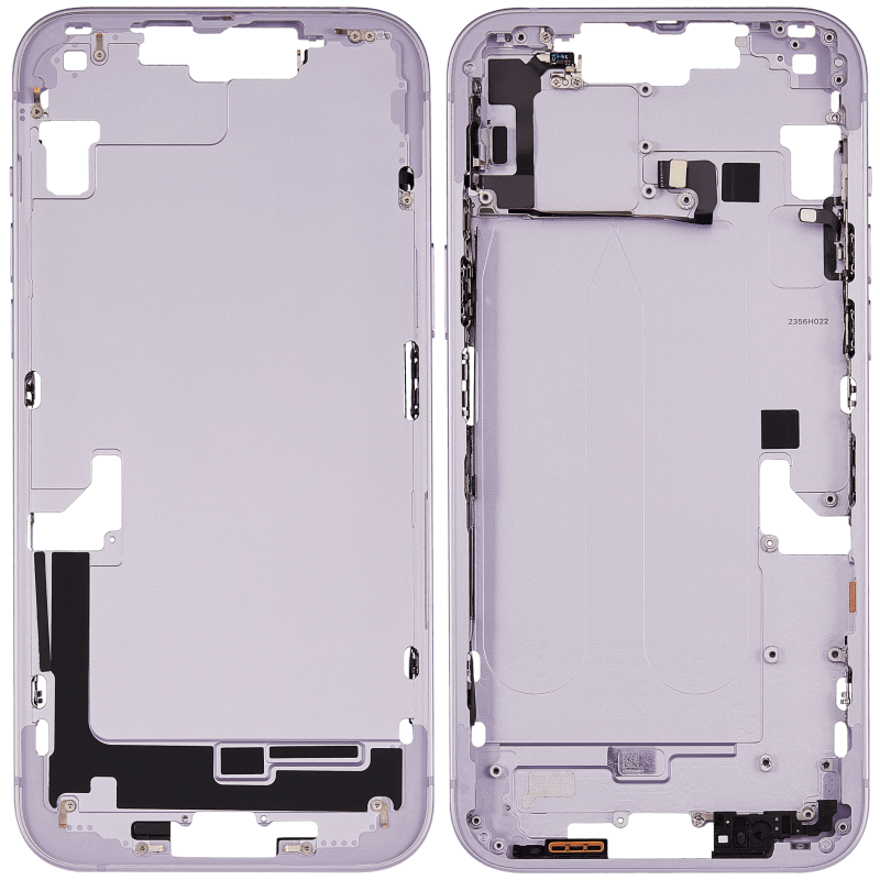 Mid-Frame Housing With Power And Volume Button Compatible For iPhone 14 Plus (International Version) (Used OEM Pull: Grade A) (Purple)
