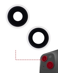 Back Camera Lens With Bracket & Bezel Compatible For iPhone 13 / 13 Mini (Aftermarket Plus) (Starlight)