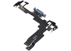 Charging Port Flex Cable Compatible For iPhone 14 (Used OEM Pull) (Blue)