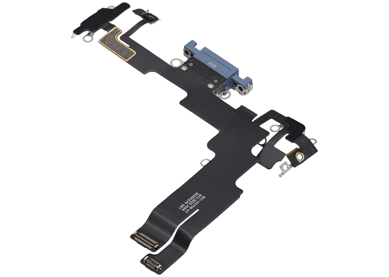 Charging Port Flex Cable Compatible For iPhone 14 (Used OEM Pull) (Blue)