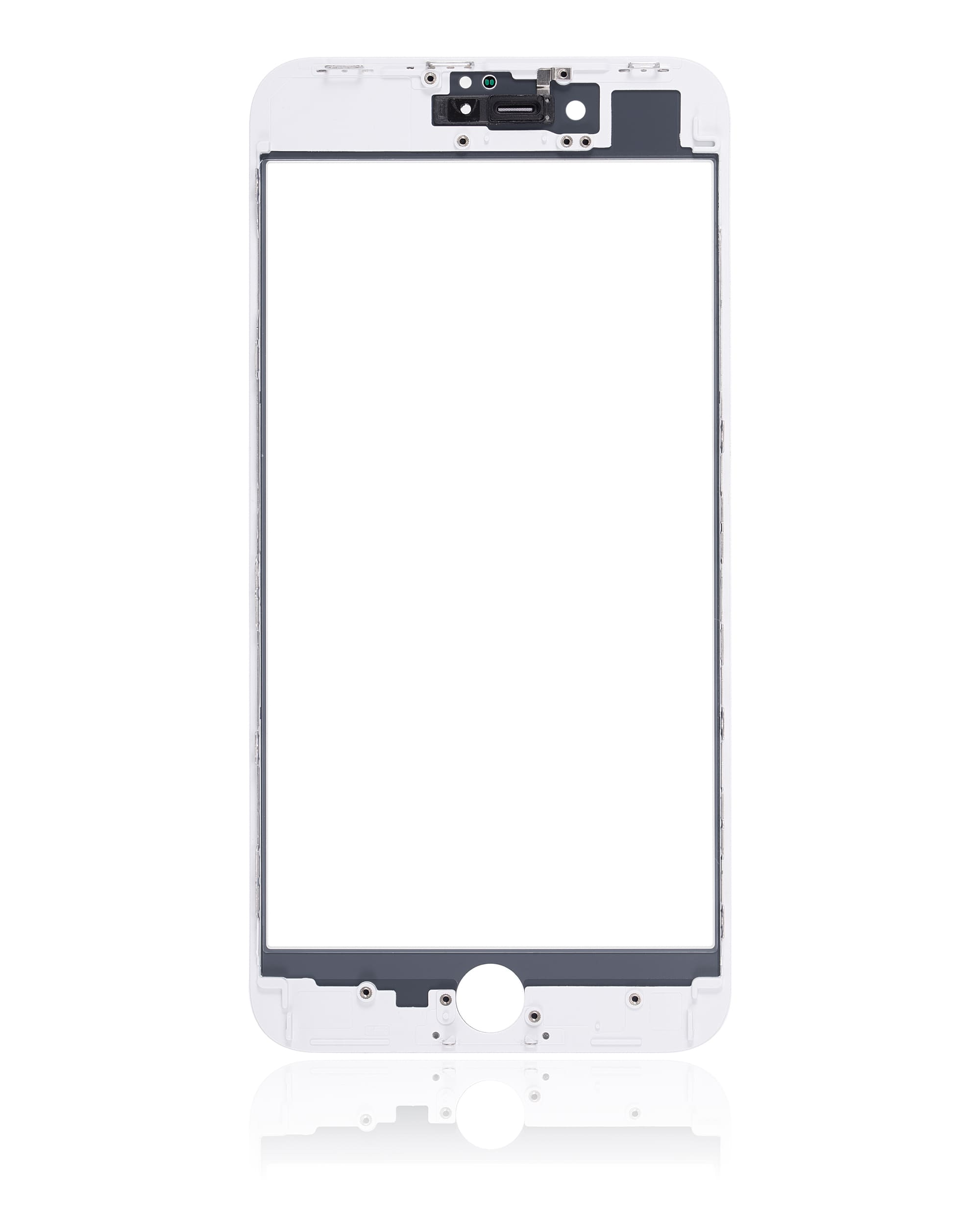3 in 1 (Front Glass + Frame + OCA Pre-Installed) Compatible For iPhone 8 Plus (White) (2 Pack) (OCA Master)